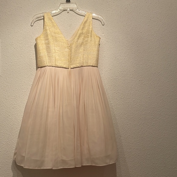 Creme and gold party dress. Size: medium Brand: Minuet - Picture 2 of 4